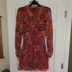 Jessica Simpson Vibrant Orange and Purple Mini Dress